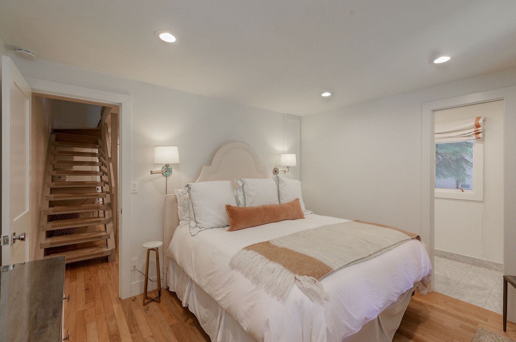 Hallway to lower-level bedrooms