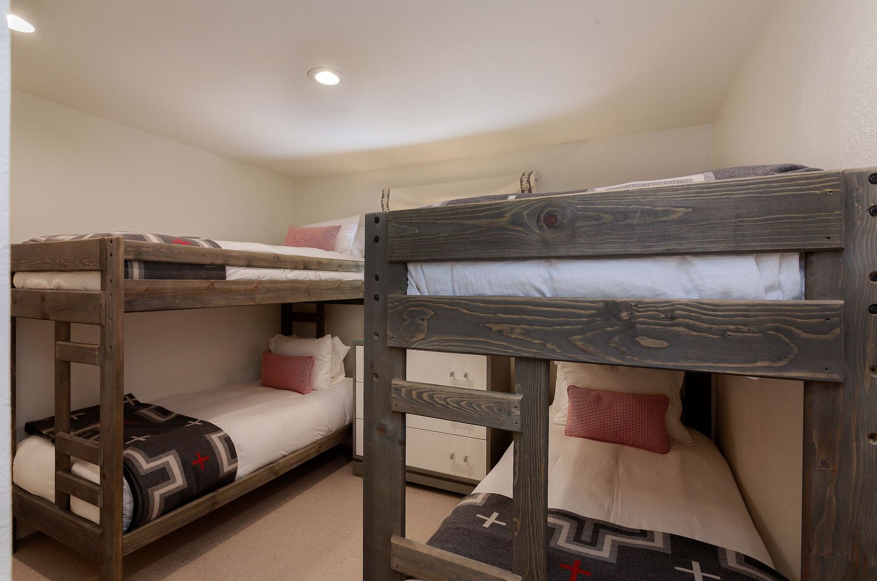 Custom four-bunk room for kids and guests